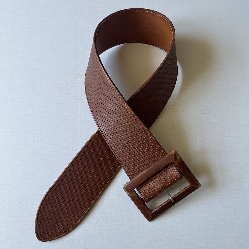 Vintage ORCIANI Size 75/S Brown 3" Wide Belt /See Details